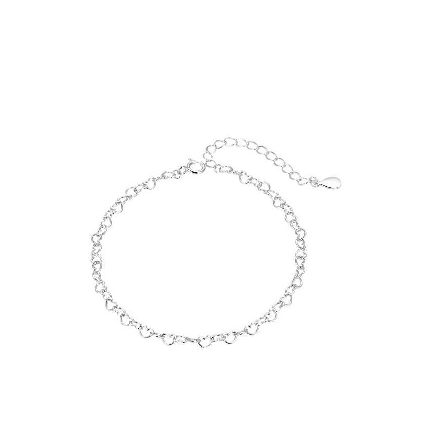 Agate AGN54/27 silver heart anklet