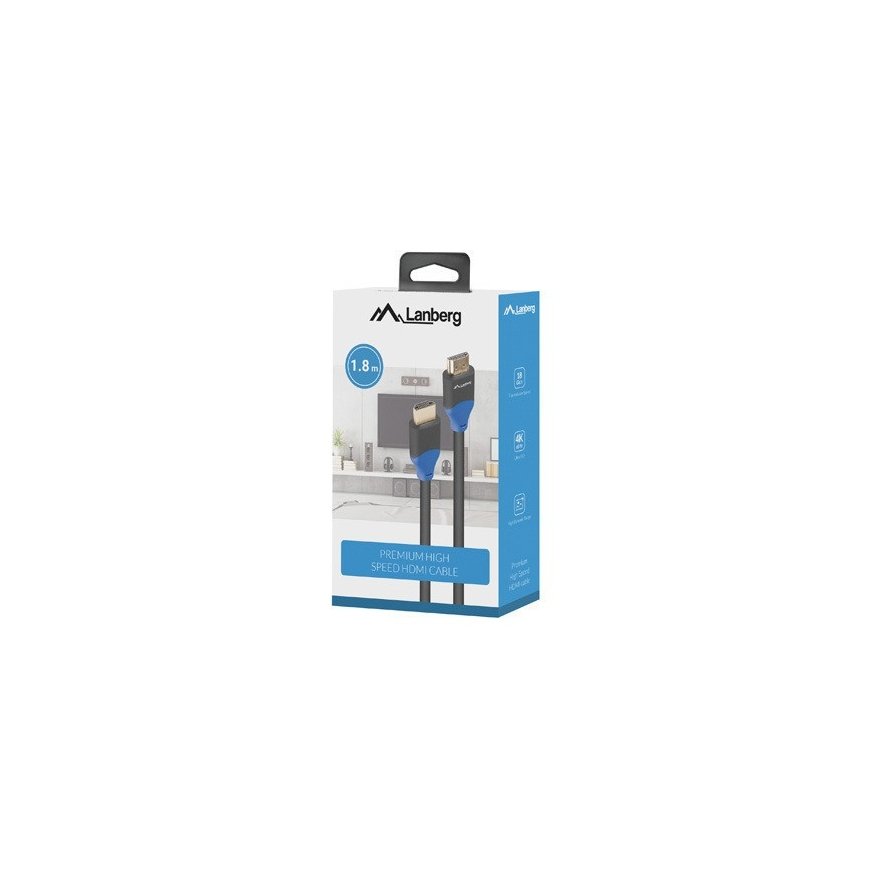 Lanberg CA-HDMI-15CU-0018-BK HDMI kabelis 1,8 m HDMI Type A (Standard) Melns – 2