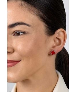 Brilio Silver Gražūs auksu dengti auskarai Keturi lapai EA1157YR