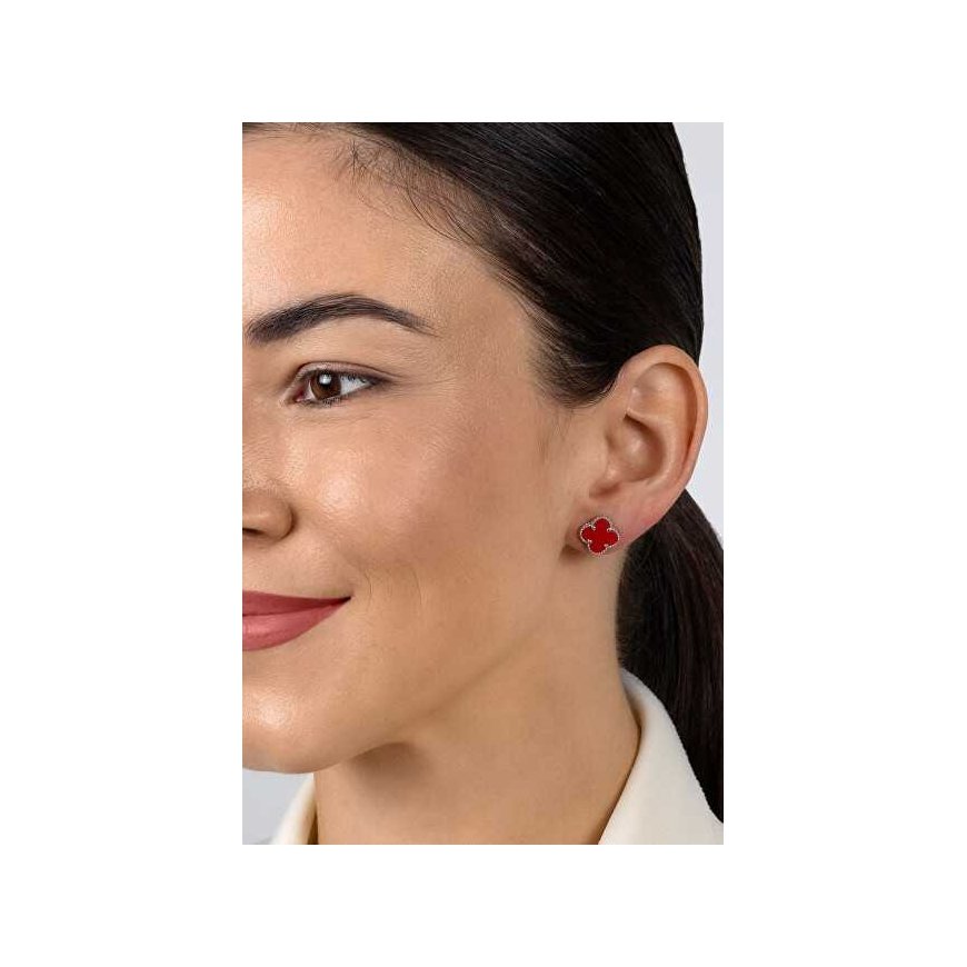 Brilio Silver Beautiful gold-plated earrings Four leaves EA1157YR