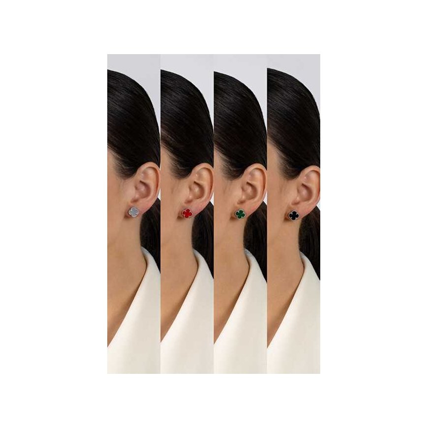 Brilio Silver Beautiful gold-plated earrings Four leaves EA1157YR – 3