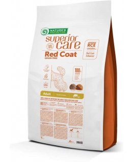 Natures Protection NP SC Raudona Coat begrūdis su lašiša Adult Small Breed 10 kg, suaugusių, mažų veislių raudonkailių šunų saus
