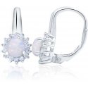 Beneto Silver earrings with opal crystals AGUC1205 Beneto Silver earrings with opal crystals AGUC1205