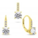 Brilio Silver Elegant gold-plated set with zircons SET274Y (pendant, dangle earrings) Brilio Silver Elegant gold-plated set with zircons SET274Y (pendant, dangle earrings)