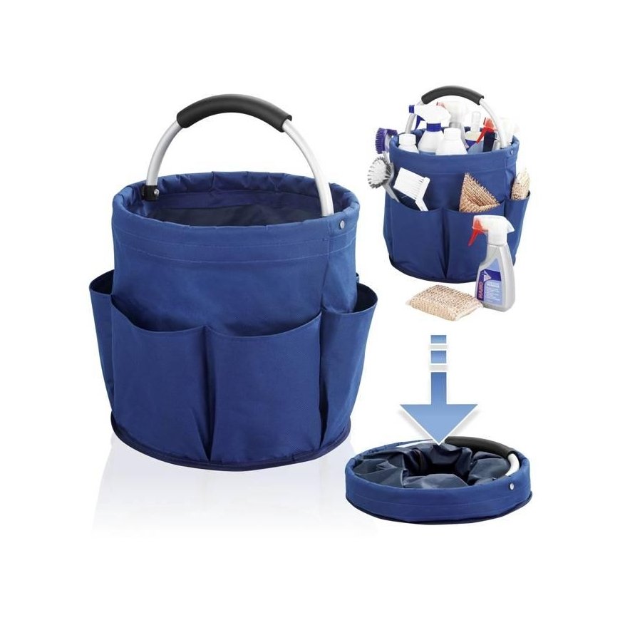 Wenko Blue Cleaning bag CADDY, universal holder, dark blue