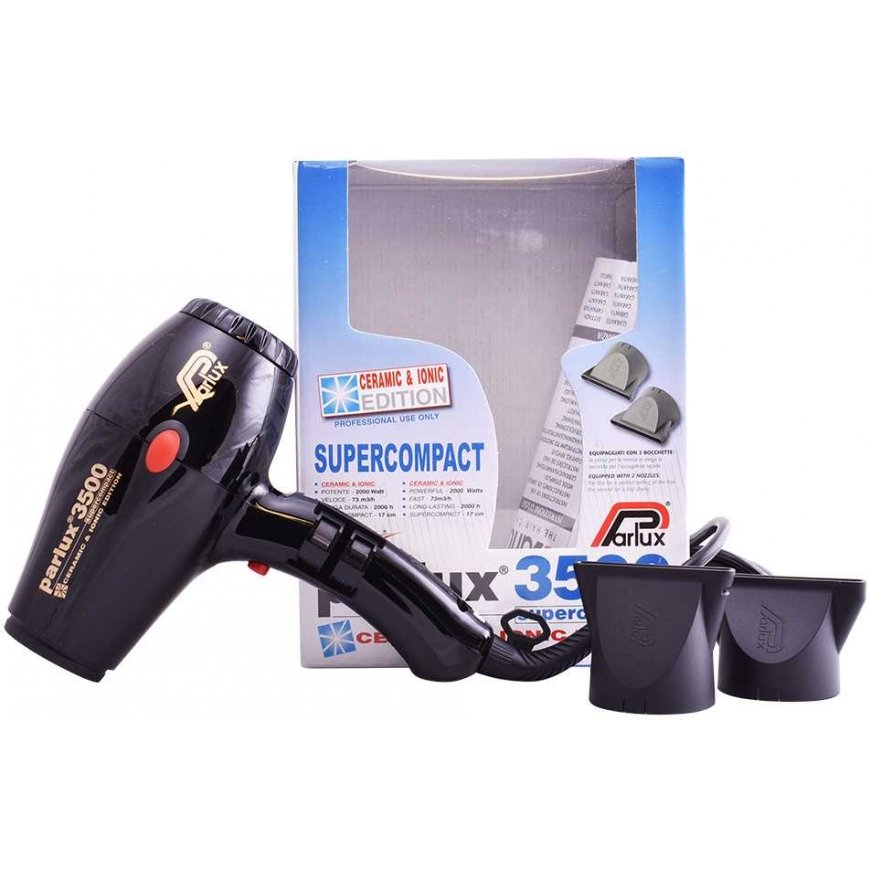 Parlux Supercompact 3500 hiustenkuivain, musta – 2