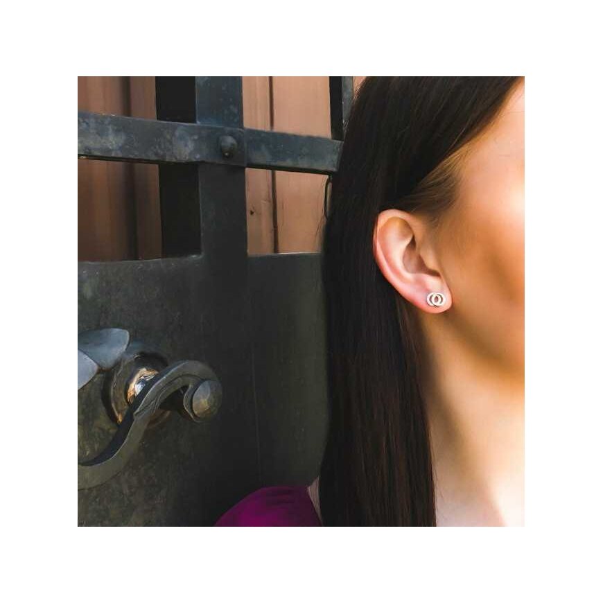 Beneto Timeless silver earrings with zircons AGUP1550S