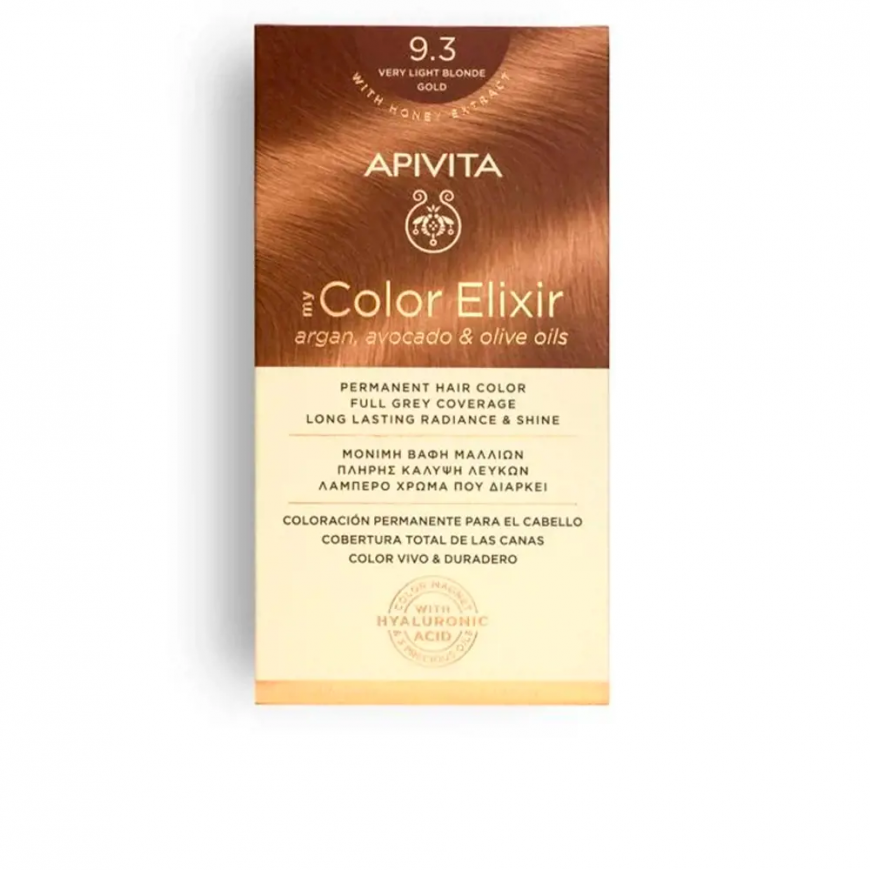 Pysyvä hiusväri Apivita MY COLOR ELIXIR, 9.3 Very Light Blonde Gold