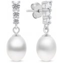 Brilio Silver Charming silver earrings with zircons and pearls EA1046W Brilio Silver Charming silver earrings with zircons and pearls EA1046W