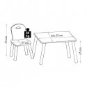 Children's table + 2 chairs, gray with llama patterns, KESPER Children's table + 2 chairs, gray with llama patterns, KESPER