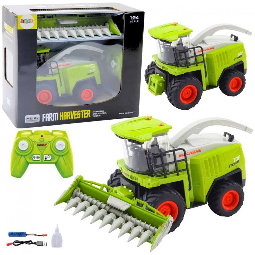 Lean Toys Combine Harvester with Corn Harvester Remote Control RC 2.4G