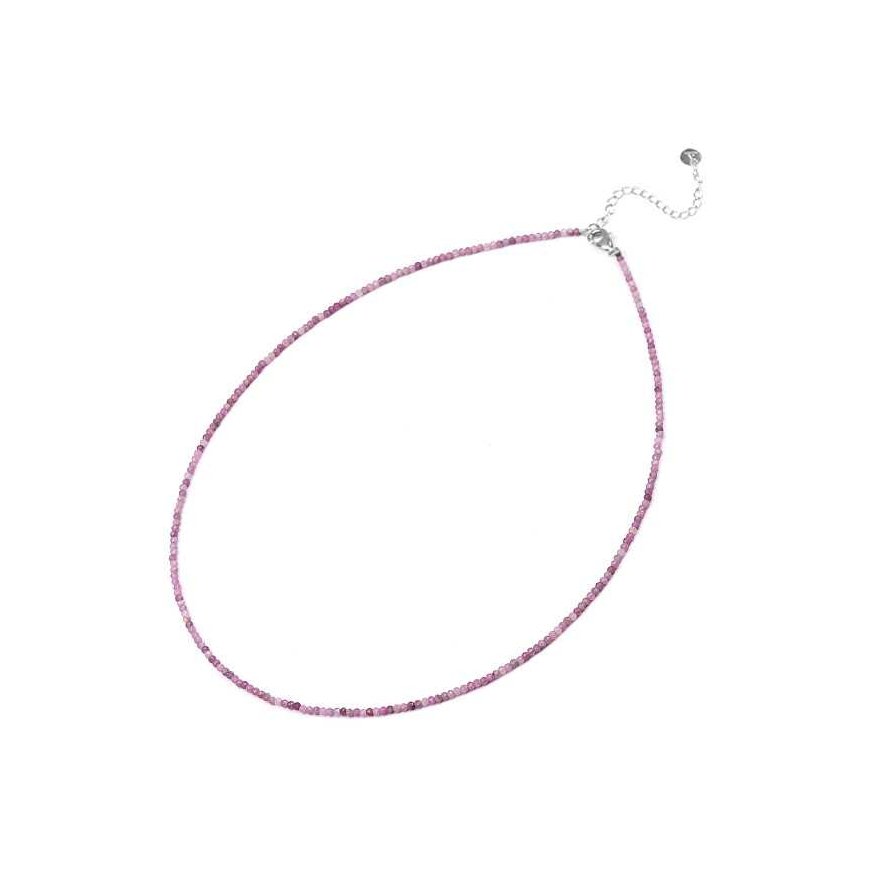Agate Beads Mineral Necklace with Ruby POL-N12/47L