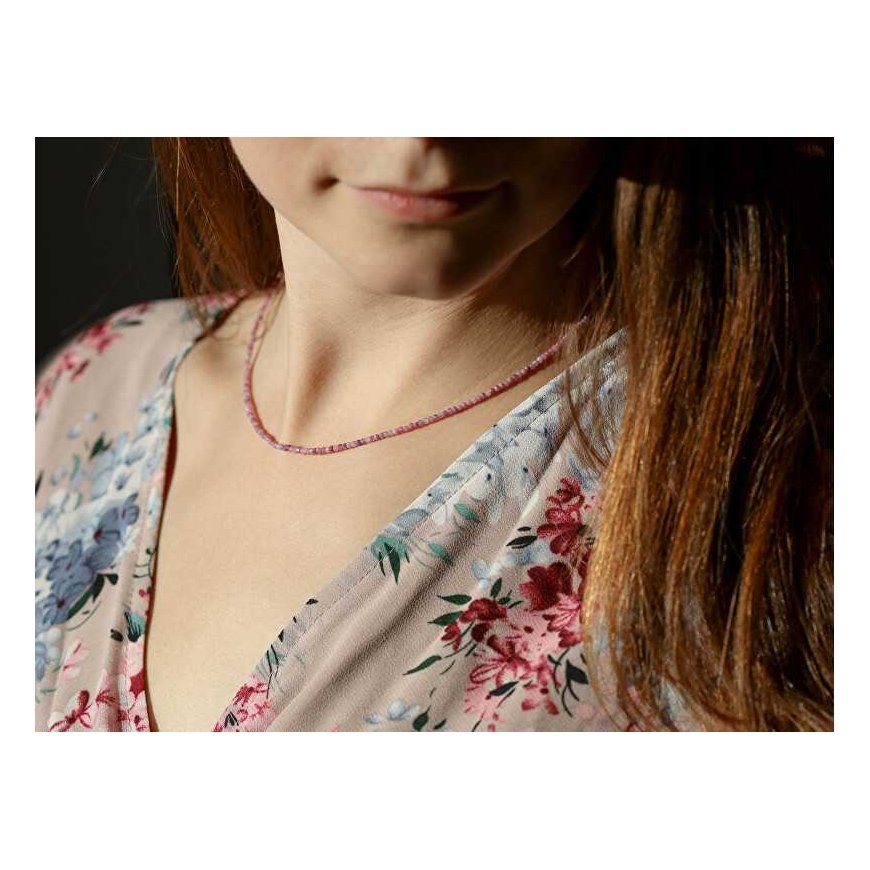 Agate Beads Mineral Necklace with Ruby POL-N12/47L – 2
