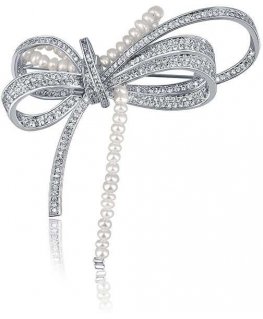 Jwl Luxury Pearls Luxury women's brooch with beads 2in1 hoops JL0666