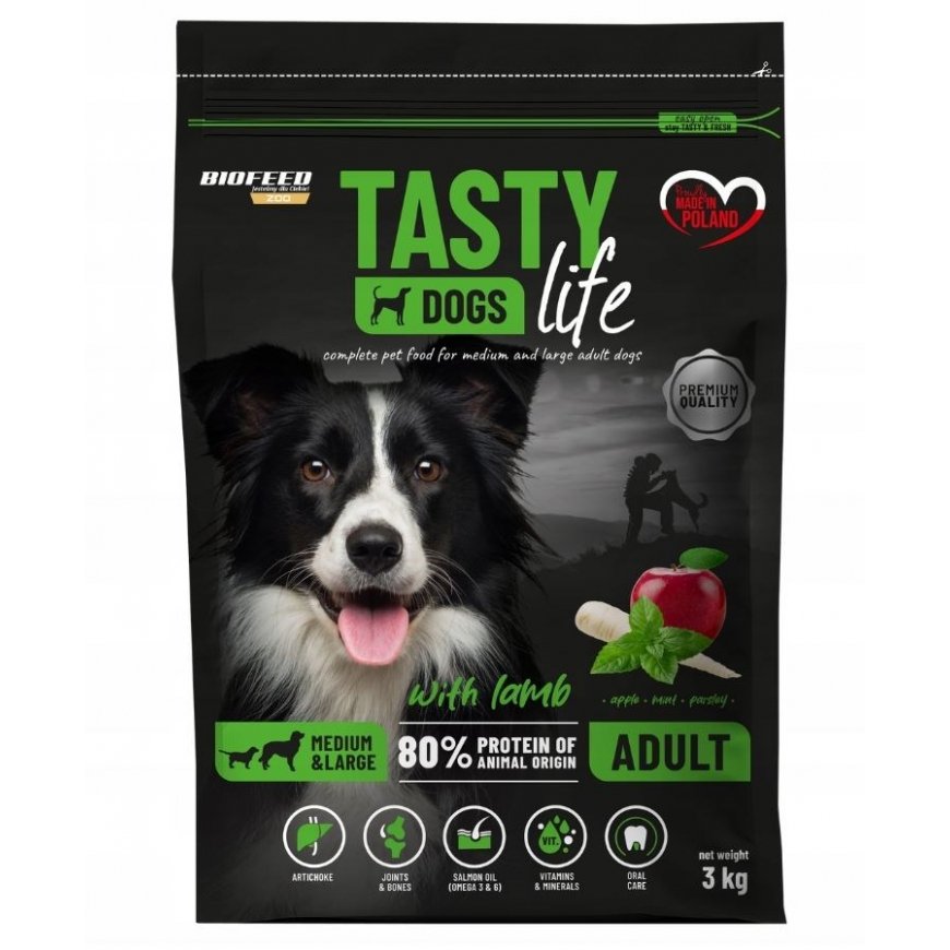 BIOFEED Tasty Life keskmine ja suur Lambaliha - kuiv koeratoit - 3kg