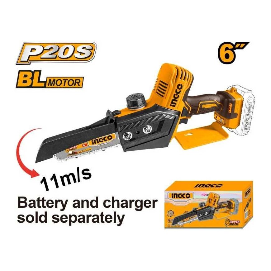 Grandininis pjūklas Ingco CGSLI2068 mini cordless chainsaw without battery and charger – 2