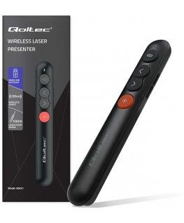 Qoltec Laserowy wskaźnik | Prezenter 4w1 | USB 3.0 | 2.4GHz | 100m