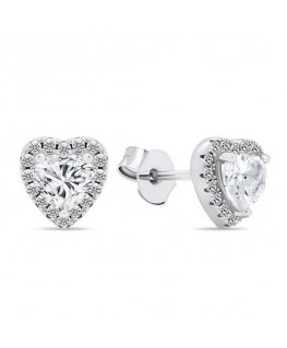 Brilio Silver Brilio Silver Romantic silver earrings with zircons Hearts EA574W