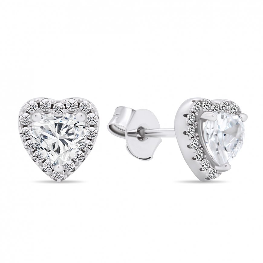 Brilio Silver Brilio Silver Romantic silver earrings with zircons Hearts EA574W – 2