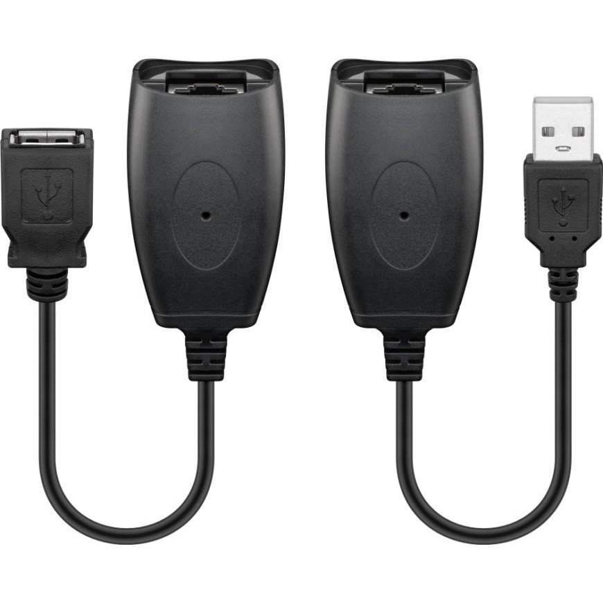 Goobay 93321 kaapelin sukupuolenvaihtaja USB A, RJ45 musta