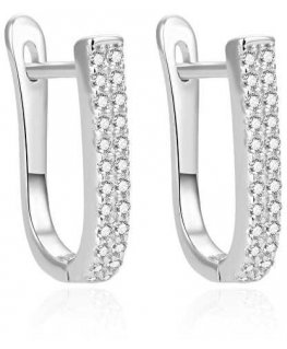 Beneto Silver earrings with zircons AGUC1429