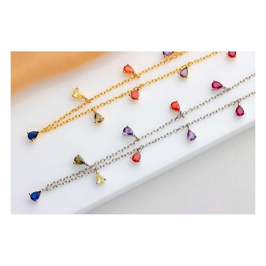 Brilio Silver Brilio Silver Silver necklace with colored zircons NCL137W – 2