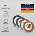 Qoltec Zastaw 4 Taśm 3D do wytłaczarki DYMO Omega | 9mm*3m | 4 kolory | samoprzylepna