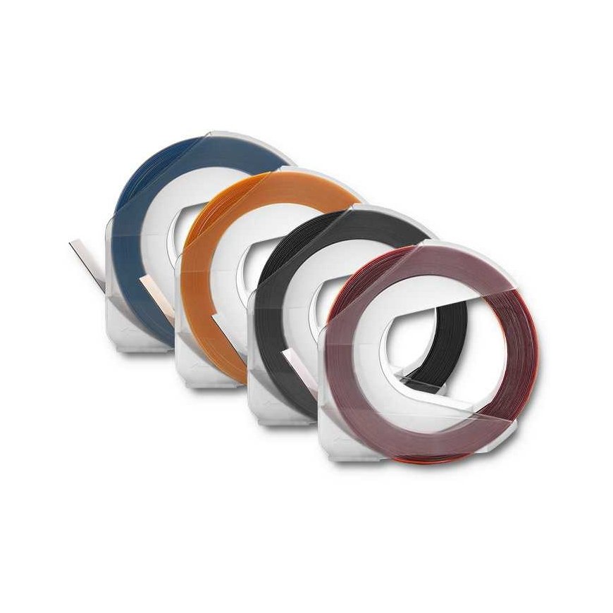 Qoltec Zastaw 4 3D-nauhat DYMO Omega Extruderille | 9mm*3m | 4 väriä | itseliimautuva – 4