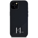 Karl Lagerfeld Silicone Shadow Metal Initial MagSafe Apple iPhone 15 Case Black