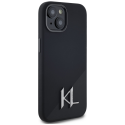 Karl Lagerfeld Silicone Shadow Metal Initial MagSafe Apple iPhone 15 Case Musta