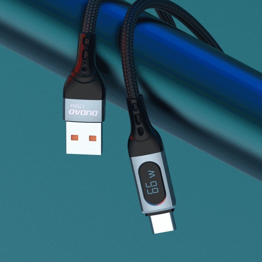DUDAO Kabel USB USB-A - USB-C 1 m Czarny 6973687243678 - Kabel - Digital/Daten USB kabelis USB A USB – 3