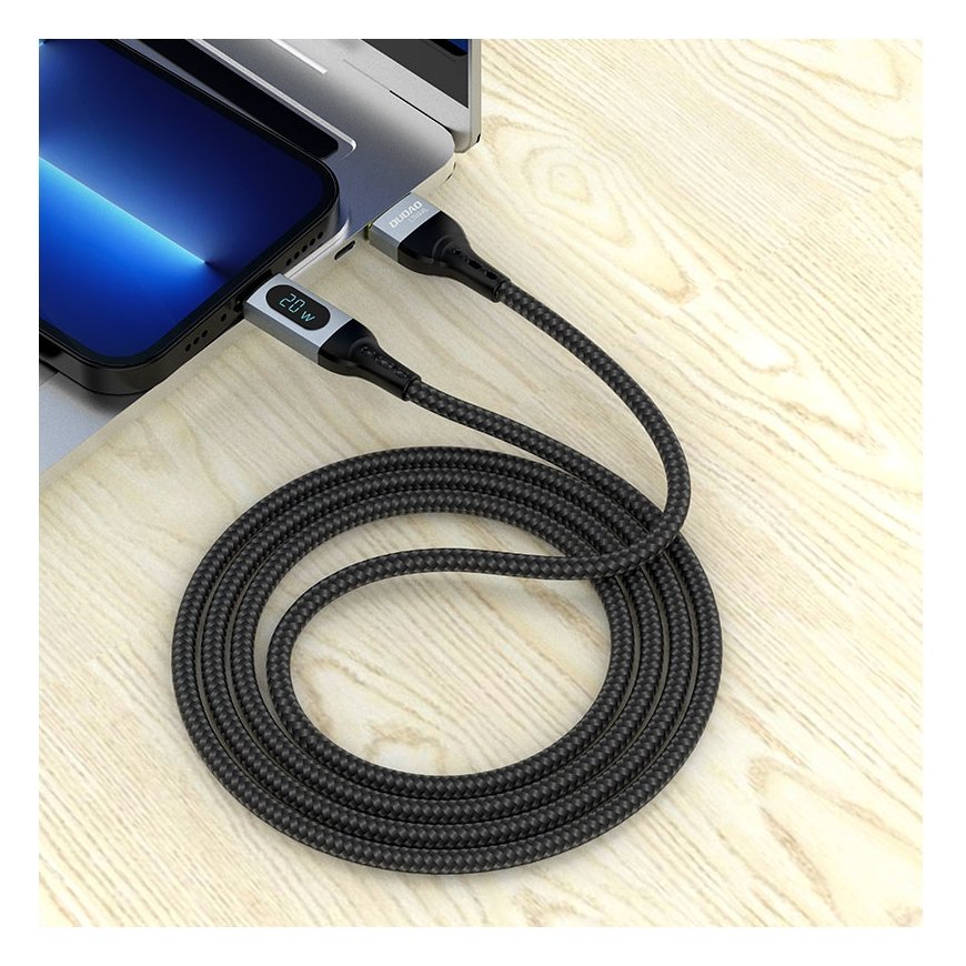 DUDAO Kabel USB USB-A - USB-C 1 m Czarny 6973687243678 - Kabel - Digital/Daten USB kabelis USB A USB – 4