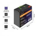 QOLTEC 53702 LiFePO4 litiumrautafosfaattiakku / 12,8V / 24Ah / 307,2Wh / BMS QOLTEC 53702 LiFePO4 litiumrautafosfaattiakku / 12,8V / 24Ah / 307,2Wh / BMS