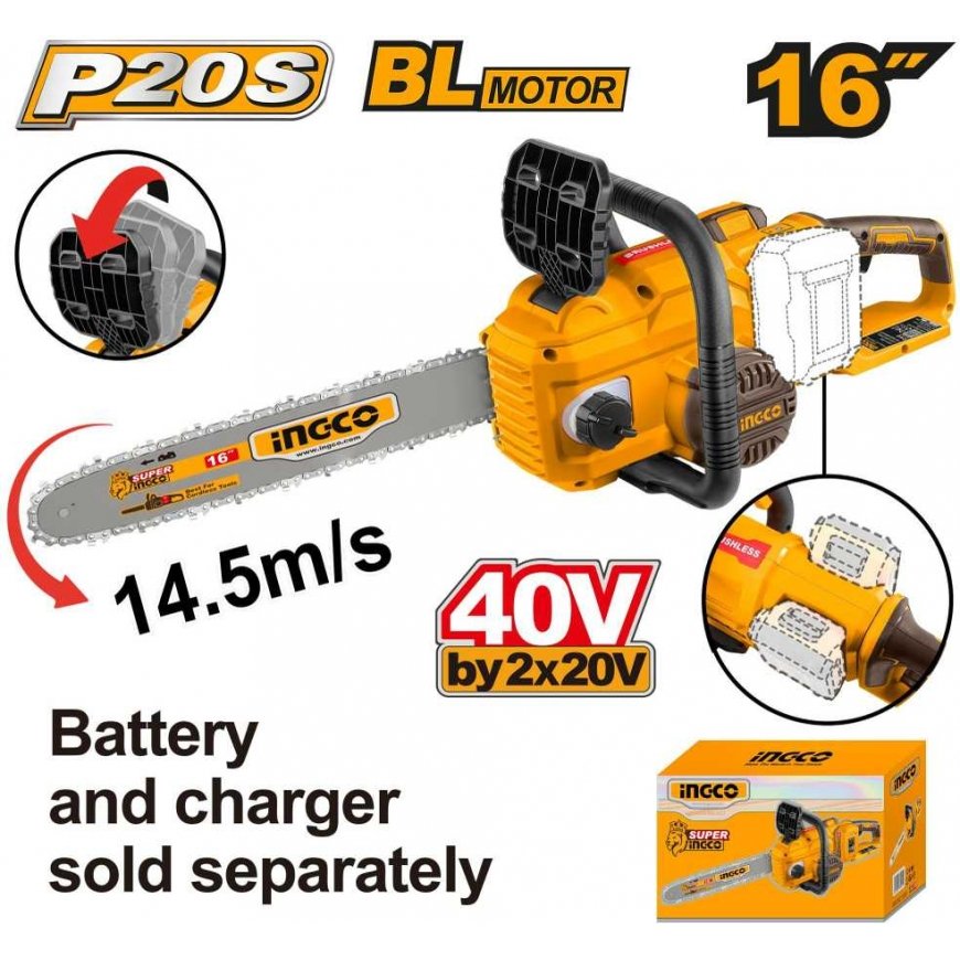Chainsaw Ingco CGSLI40168 cordless chainsaw without battery and charger – 2