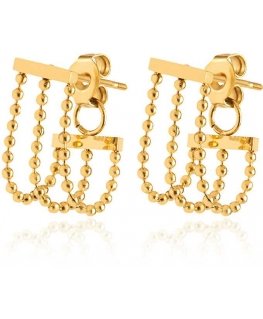 Troli Original gold-plated earrings with chains