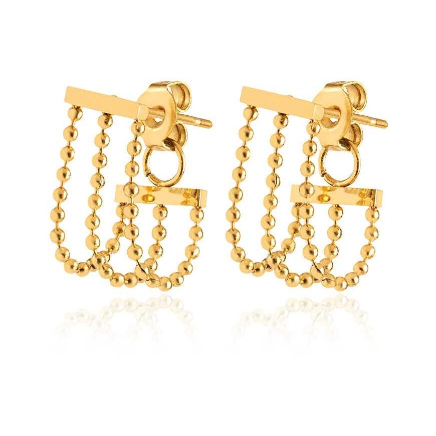 Troli Original gold-plated earrings with chains