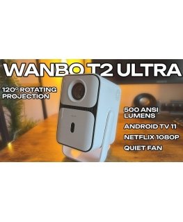 Wanbo T2 Ultra White | Projector | 500 ANSI, 1080p Full HD, Android TV 11, Gimbal