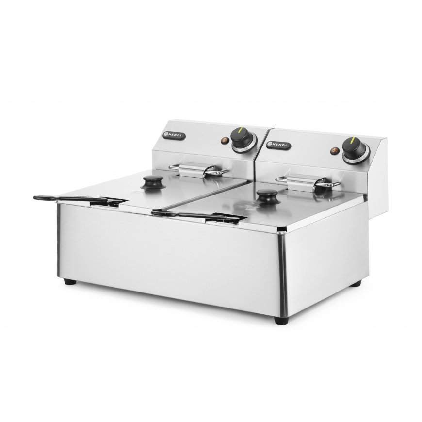 Hendi 205853 fryer Double 12 L Stand-alone 6600 W Deep fryer Silver – 2