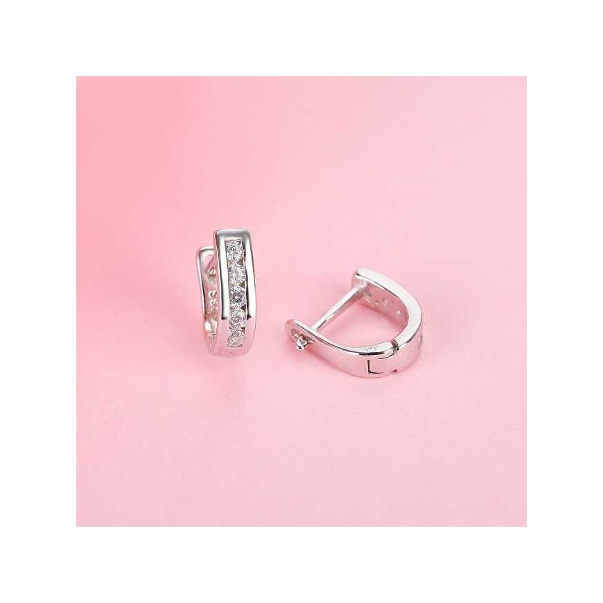 Moiss Elegant silver earrings with clear zircons E0000409 – 3