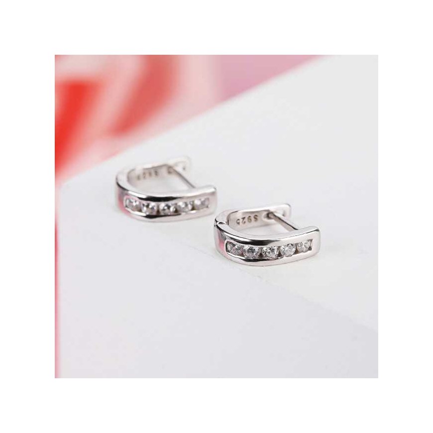 Moiss Elegant silver earrings with clear zircons E0000409 – 4