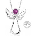Levien Guardian Angel Fuchsia Crystal Necklace