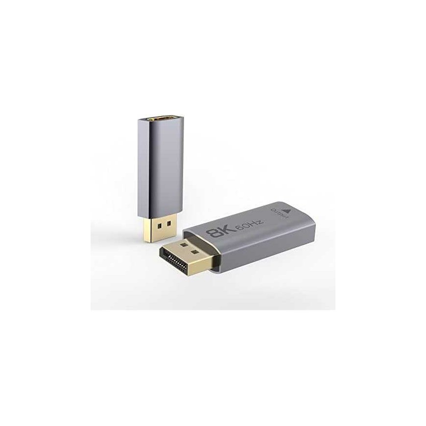 PremiumCord DisplayPort-HDMI-sovitin, 8K@60Hz, 4K@144Hz uros/naaras, kullatut liittimet – 2