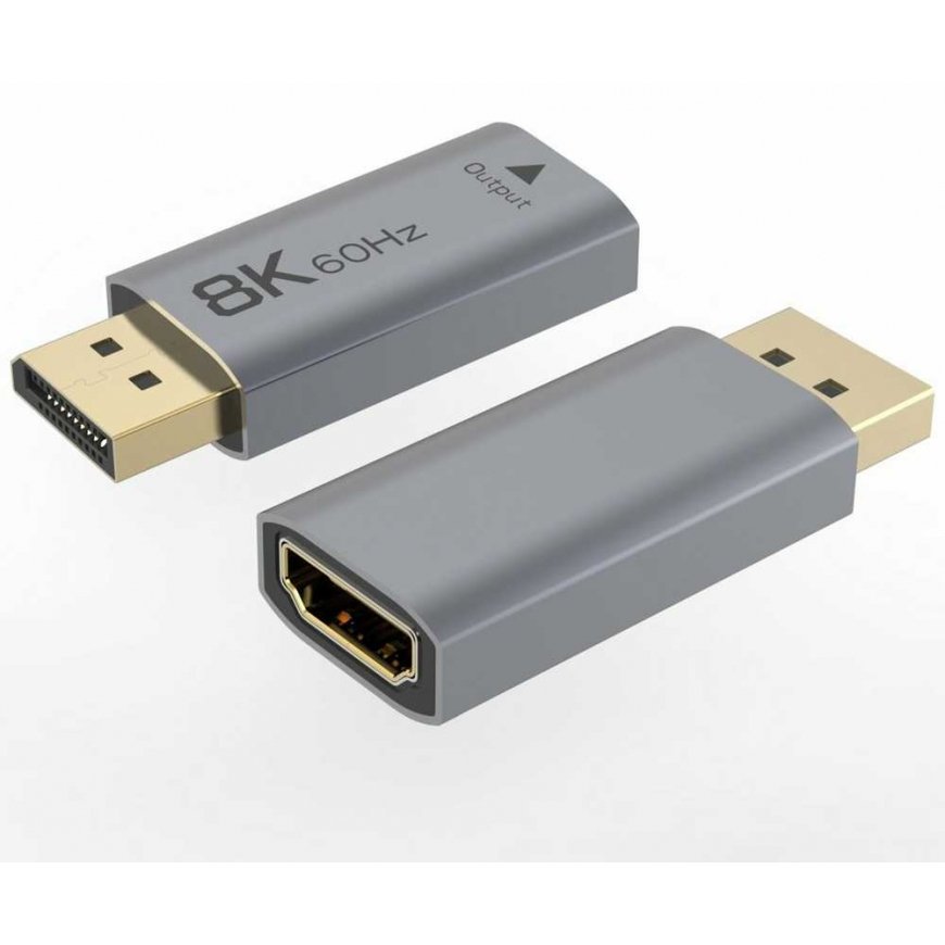 PremiumCord DisplayPort-HDMI-sovitin, 8K@60Hz, 4K@144Hz uros/naaras, kullatut liittimet – 3