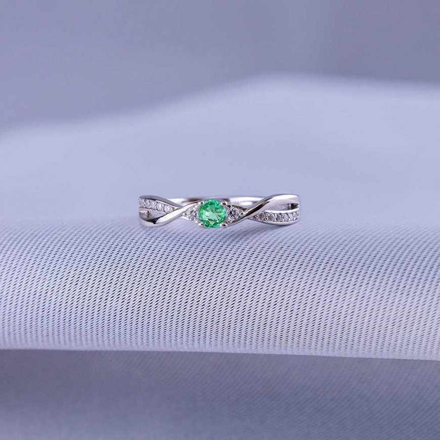 Silvego Silver ring with real natural emerald, size: 55 (JJJR1100ER) – 5