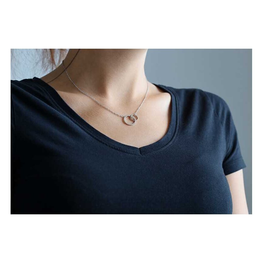 Beneto Fine Silver Necklace with Rings AGS1157/47 – 2