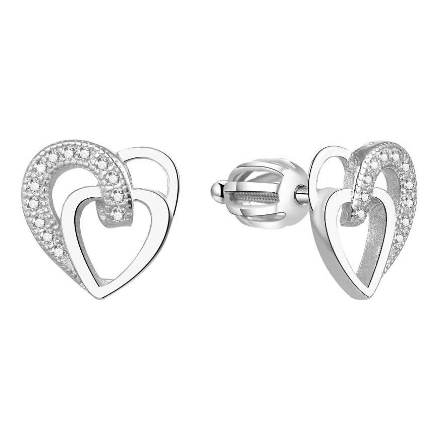 Beneto Silver heart earrings AGUP1527S