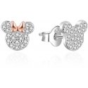 Agato Minnie and Mickey asymmetrical silver earrings AGT-ED022PW Agato Minnie and Mickey asymmetrical silver earrings AGT-ED022PW