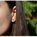 Agato Minnie and Mickey asymmetrical silver earrings AGT-ED022PW Agato Minnie and Mickey asymmetrical silver earrings AGT-ED022PW