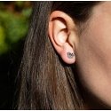 Agato Minnie and Mickey asymmetrical silver earrings AGT-ED022PW Agato Minnie and Mickey asymmetrical silver earrings AGT-ED022PW