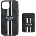Guess 4G Stripes with Magsafe portfolio Apple iPhone 15 case black Guess 4G Stripes with Magsafe portfolio Apple iPhone 15 case black